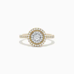 Rings|BH Multi Duo 14K Two Tone Gold Diamond Halo Ring 0.46 TCW