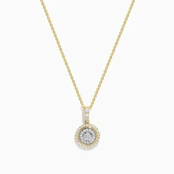 Necklaces & Pendants|BH Multi Duo 14K Two Tone Gold Diamond Halo Pendant 0.42 TCW