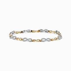 Bracelets|BH Multi Duo 14K Two Tone Gold Diamond Infinity Tennis Bracelet 0.53 TCW