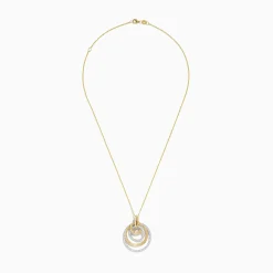 Necklaces & Pendants|Effy Jewelry Duo 14K Two-Tone Gold Diamond Crossover Pendant