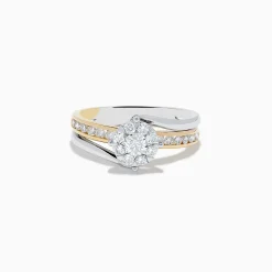 Rings|Effy Jewelry Duo 14K Two-Tone Gold Diamond Engagement Ring 0.71 TCW