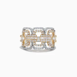 Rings|Effy Jewelry Duo 14K Two-Tone Gold Diamond Chain Link Ring 0.95 TCW