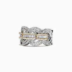 Rings|Effy Jewelry Duo 14K White and Yellow Gold Diamond Ring, 1.09 TCW