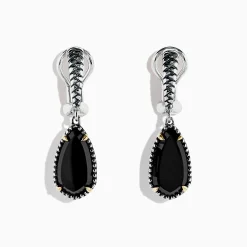 Earrings|BH Multi Eclipse 925 Sterling Silver Onyx Earrings, 6.08 TCW