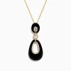 Necklaces & Pendants|Effy Jewelry Eclipse 14K Yellow Gold Onyx and Diamond Pendant