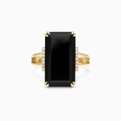 Rings|Effy Jewelry Eclipse 14K Yellow Gold Onyx and Diamond Ring, 9.65 TCW