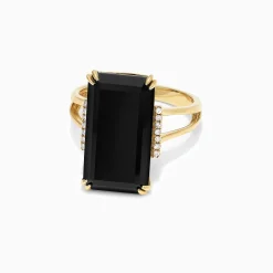 Rings|Effy Jewelry Eclipse 14K Yellow Gold Onyx and Diamond Ring, 9.65 TCW