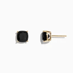 Earrings|Effy Jewelry Eclipse 14K Yellow Gold Onyx Stud Earrings, 4.80 TCW
