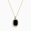 Necklaces & Pendants|Effy Jewelry Eclipse 14K Yellow Gold Onyx and Diamond Pendant