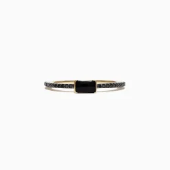 Rings|Effy Jewelry Eclipse 14K Yellow Gold Onyx and Black Diamond Ring, 0.44 TCW