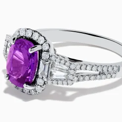 Rings|Effy Jewelry Effy Hematian 18K White Gold Purple Sapphire and Diamond Ring