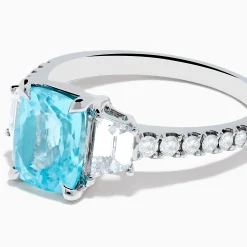 Rings|Effy Jewelry Effy Hematian 18K White Gold Paraiba Tourmaline and Diamond Ring