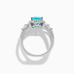 Rings|Effy Jewelry Effy Hematian 14K White Gold Paraiba and Diamond Criss Cross Ring