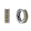 Earrings|Effy Jewelry Espresso14K White Gold Brown and White Diamond Hoop Earrings, 1.02 TCW