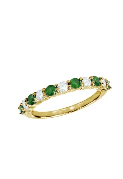 Rings|Effy Jewelry Gemma Emerald and Diamond Ring, 0.73 TCW