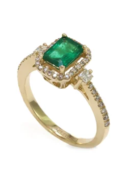 Rings|Effy Jewelry Gemma 14K Yellow Gold Emerald and Diamond Ring, 1.28 TCW