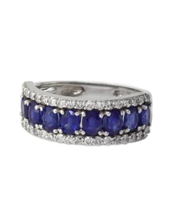 Rings|Effy Jewelry Gemma White Gold Blue Sapphire u0026 Diamond Ring, 2.61 TCW