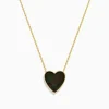 Necklaces & Pendants|Effy Jewelry 14K Gold Black Mother of Pearl and Diamond Reversible Heart Pendant