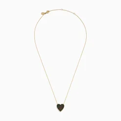 Necklaces & Pendants|Effy Jewelry 14K Gold Black Mother of Pearl and Diamond Reversible Heart Pendant