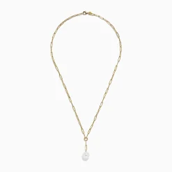 Necklaces & Pendants|BH Multi 14K Gold Cultured Fresh Water Pearl Paperclip Chain Necklace