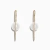 Earrings|Effy Jewelry 14K Gold Cultured Fresh Water Pearl u0026 Diamond Hoop Earrings, 0.20 TCW