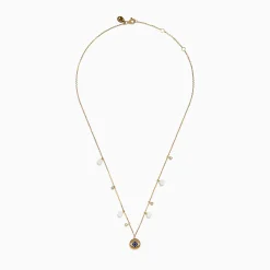 Necklaces & Pendants|Effy Jewelry 14K Gold Fresh Water Pearl, Sapphire and Diamond Evil Eye Necklace