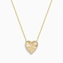 Necklaces & Pendants|Effy Jewelry 14K Gold Malachite and Diamond Reversible Heart Pendant