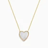 Necklaces & Pendants|Effy Jewelry 14K Gold Mother of Pearl and Diamond Reversible Heart Pendant