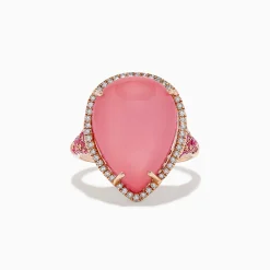 Rings|BH Multi 14K Gold Mother of Pearl, Pink Quartz, Sapphire, Ruby and Diamond Ring