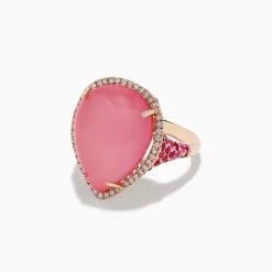 Rings|BH Multi 14K Gold Mother of Pearl, Pink Quartz, Sapphire, Ruby and Diamond Ring