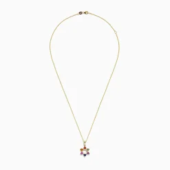Necklaces & Pendants|BH Multi 14K Gold Multi Sapphire u0026 Diamond Star of David Pendant, 1.96 TCW