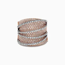 Rings|Effy Jewelry 14K Rose and White Gold Diamond Ring, 1.62 TCW