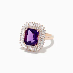 Rings|BH Multi 14K Rose Gold Amethyst and Diamond Cocktail Ring