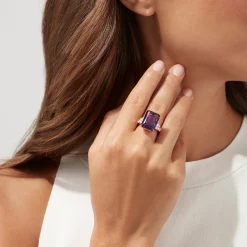 Rings|BH Multi 14K Rose Gold Amethyst and Diamond Cocktail Ring, 11.94 TCW