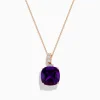 Necklaces & Pendants|Effy Jewelry 14K Rose Gold Amethyst and White Sapphire Pendant