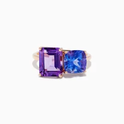 Rings|Effy Jewelry 14k Rose Gold Amethyst and Tanzanite Toi Et Moi Ring