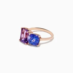 Rings|Effy Jewelry 14k Rose Gold Amethyst and Tanzanite Toi Et Moi Ring