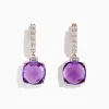 Earrings|Effy Jewelry 14K Rose Gold Amethyst and White Sapphire Earrings