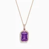 Necklaces & Pendants|BH Multi 14K Rose Gold Amethyst, Pink Sapphire and Diamond Pendant, 8.08 TCW