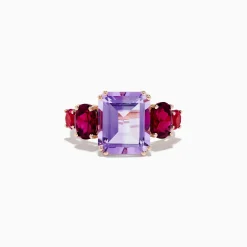 Rings|Effy Jewelry 14K Rose Gold Amethyst, Rhodolite and Pink Tourmaline Ring