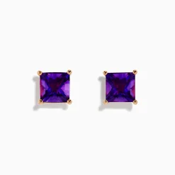 Earrings|Effy Jewelry 14K Rose Gold Amethyst Stud Earrings