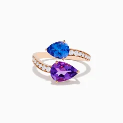 Rings|Effy Jewelry 14K Rose Gold Amethyst, Tanzanite and Diamond Ring