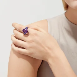 Rings|Effy Jewelry 14K Rose Gold Amethyst, Tanzanite and Diamond Ring, 10.28 TCW