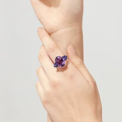 Rings|Effy Jewelry 14K Rose Gold Amethyst, Tanzanite and Diamond Ring, 10.28 TCW