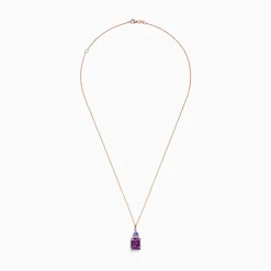 Necklaces & Pendants|Effy Jewelry 14K Rose Gold Amethyst, Tanzanite and Diamond Pendant, 6.16 TCW