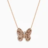 Necklaces & Pendants|Effy Jewelry 14K Rose Gold Brown and White Diamond Butterfly Necklace