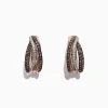 Earrings|Effy Jewelry 14K Rose Gold Brown and White Diamond Earrings, 0.71 TCW