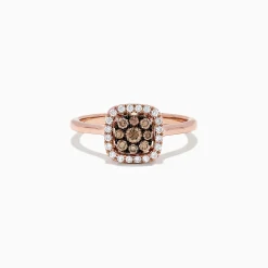Rings|Effy Jewelry 14K Rose Gold Brown and White Diamond Ring, 0.45 TCW