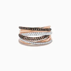 Rings|Effy Jewelry 14K Rose Gold Brown and White Diamond Ring, 0.56 TCW