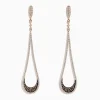 Earrings|BH Multi 14K Rose Gold Brown and White Diamond Drop Earrings, 1.70 TCW